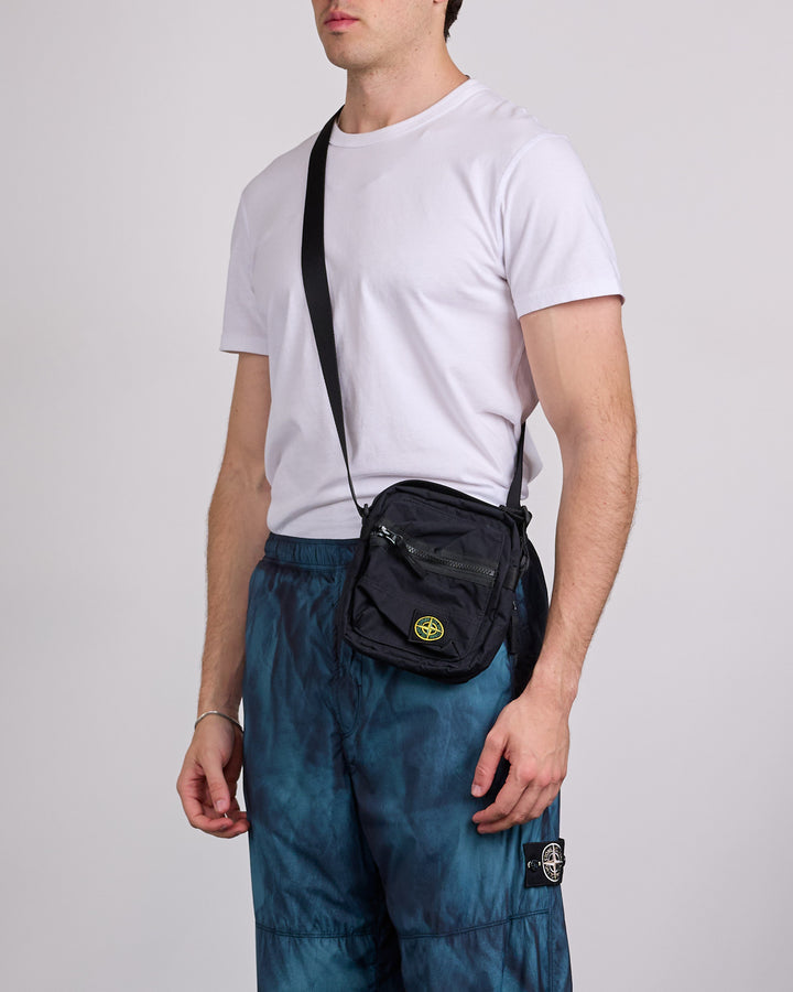 Stone Island Aluminum Tela Side Bag Black