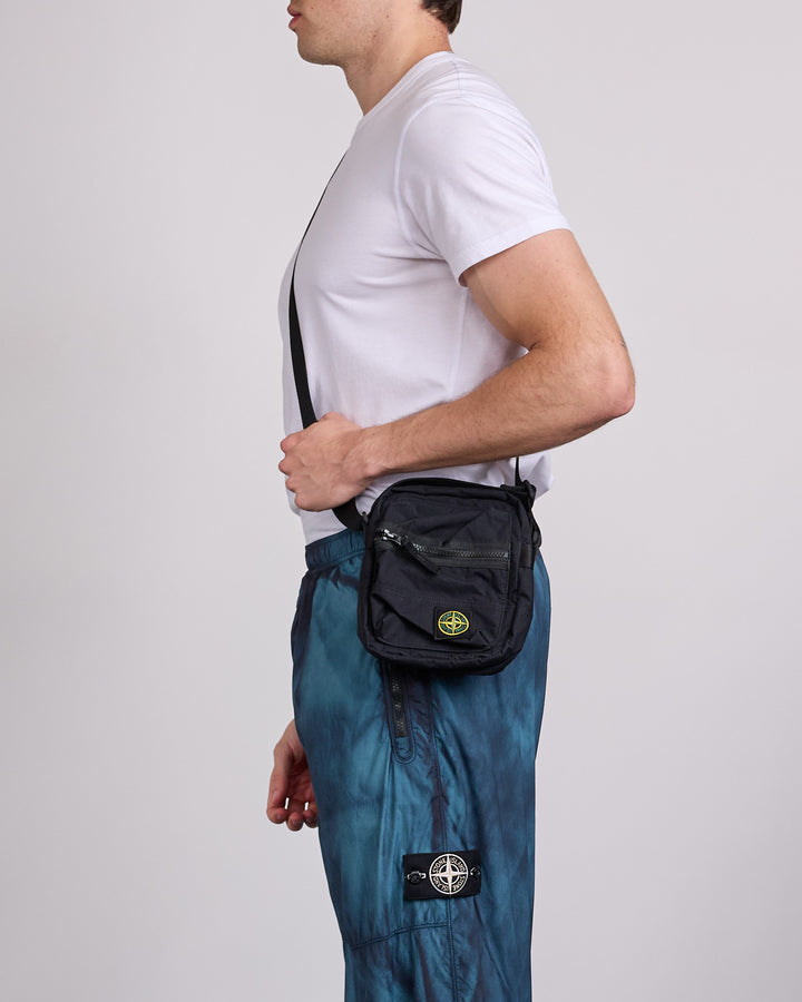 Stone Island Aluminum Tela Side Bag Black