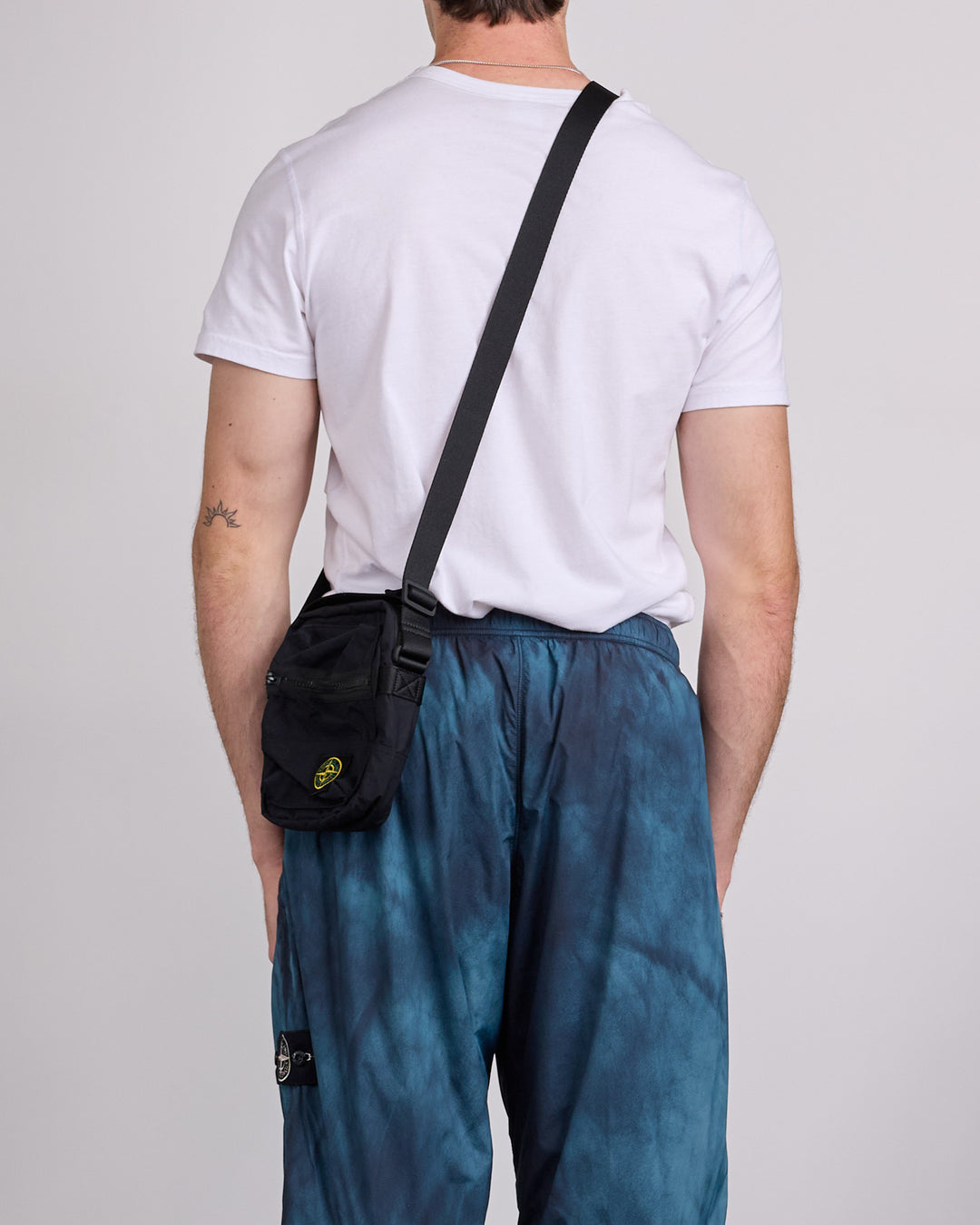 Stone Island Aluminum Tela Side Bag Black