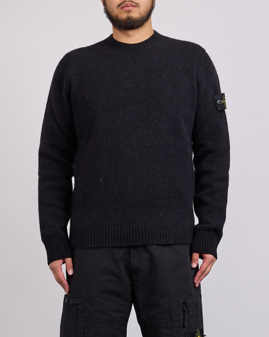 Stone Island Baby Alpaca Contrast Detail Sweater Black