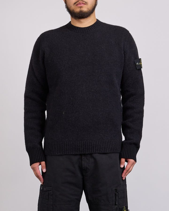 Stone Island Baby Alpaca Contrast Detail Sweater Black
