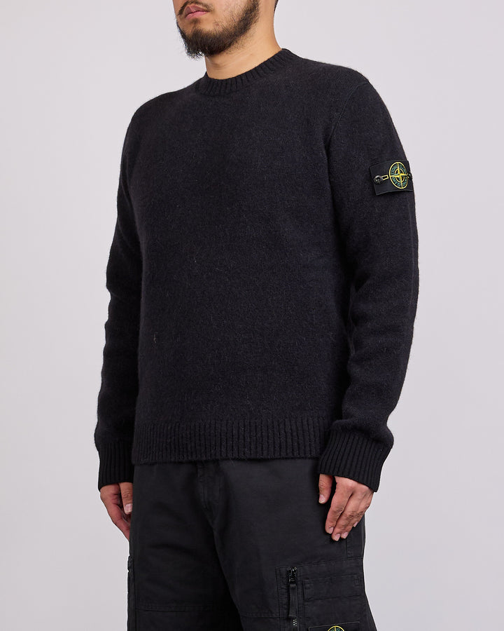 Stone Island Baby Alpaca Contrast Detail Sweater Black
