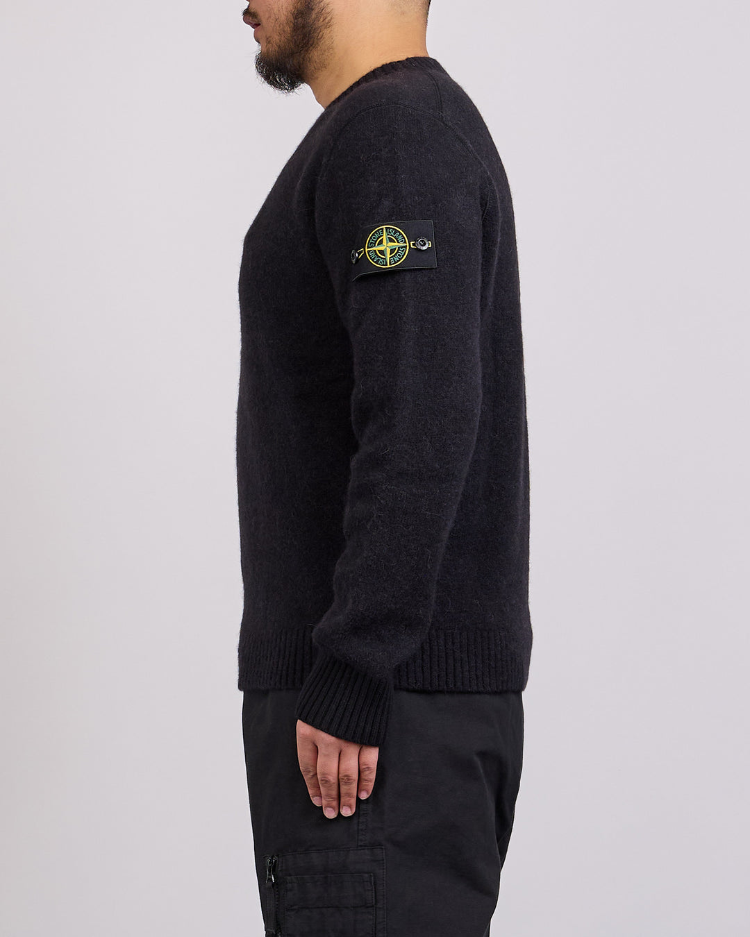 Stone Island Baby Alpaca Contrast Detail Sweater Black