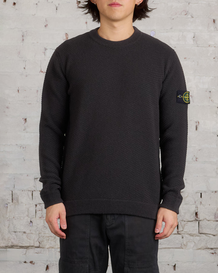 Stone Island Badge Knit Sweater Lead Grey