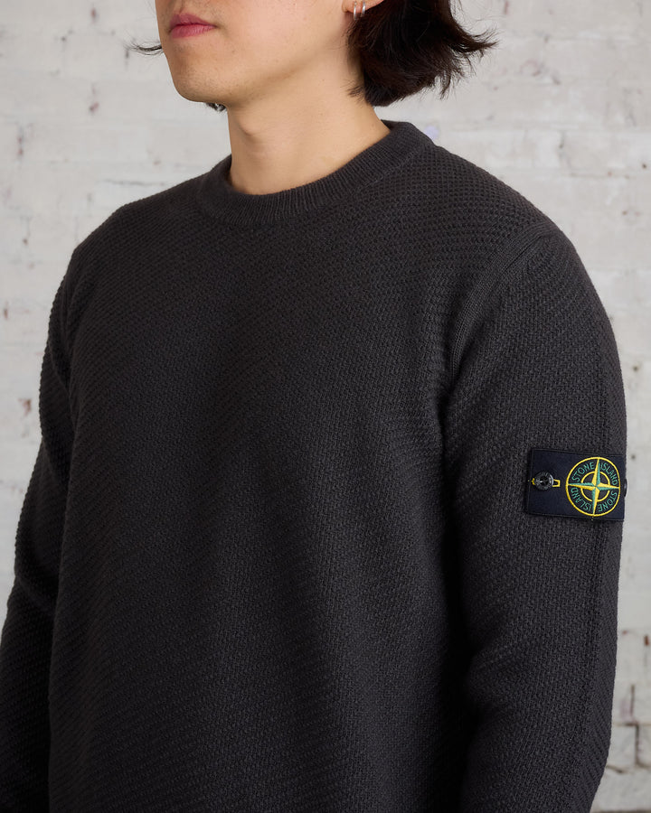 Stone Island Badge Knit Sweater Lead Grey