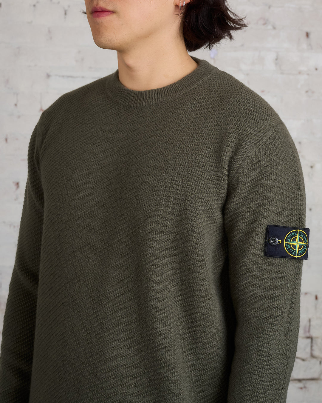 Stone Island Badge Knit Sweater Musk