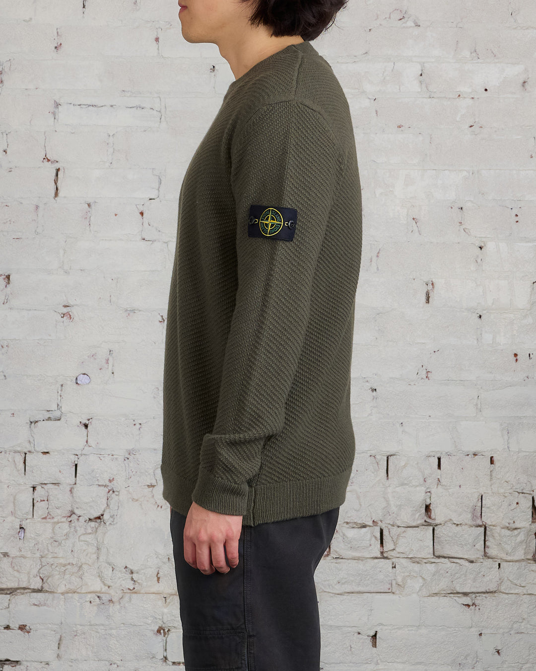 Stone Island Badge Knit Sweater Musk