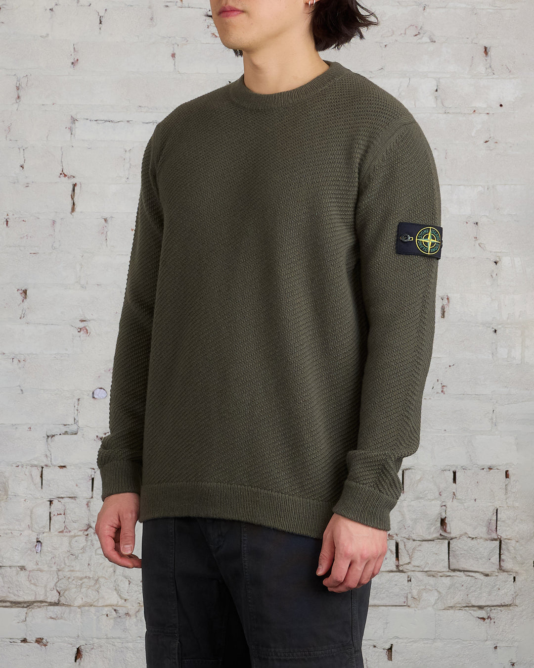 Stone Island Badge Knit Sweater Musk