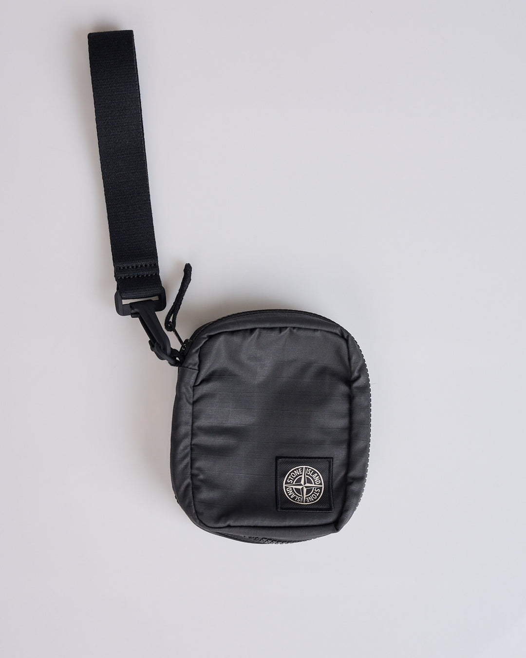 Stone Island Coated Cotton Zip Pouch Black