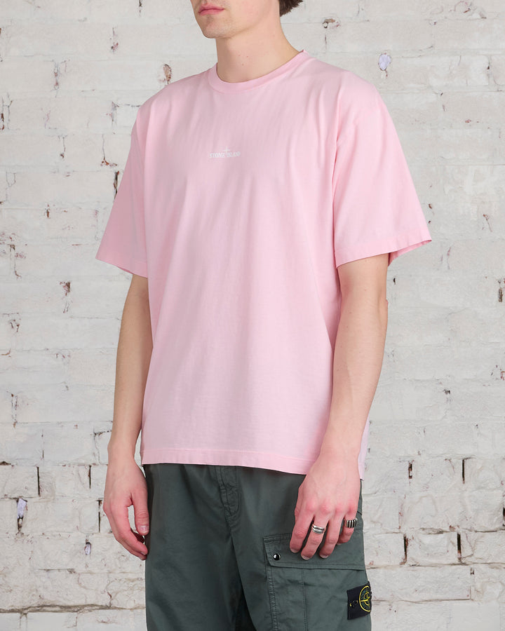 Stone Island Compass Print T-Shirt Pink