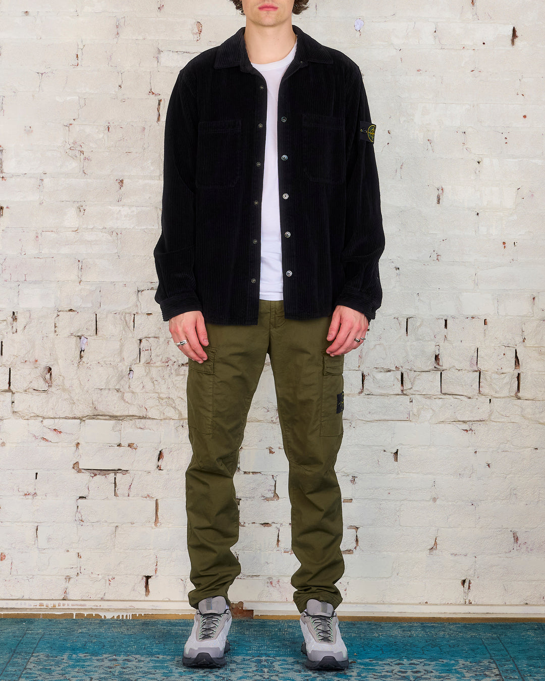 Stone island corduroy overshirt black Clearance