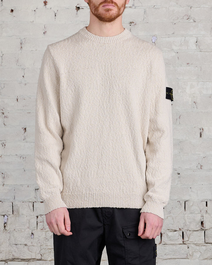 Stone Island Cotton-Linen Crew Sweater Natural Beige