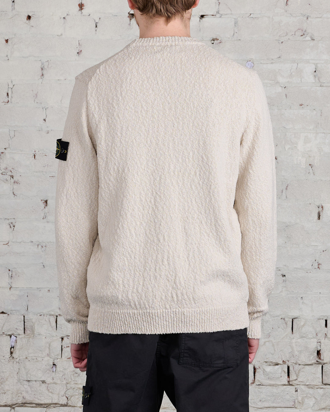Stone Island Cotton-Linen Crew Sweater Natural Beige