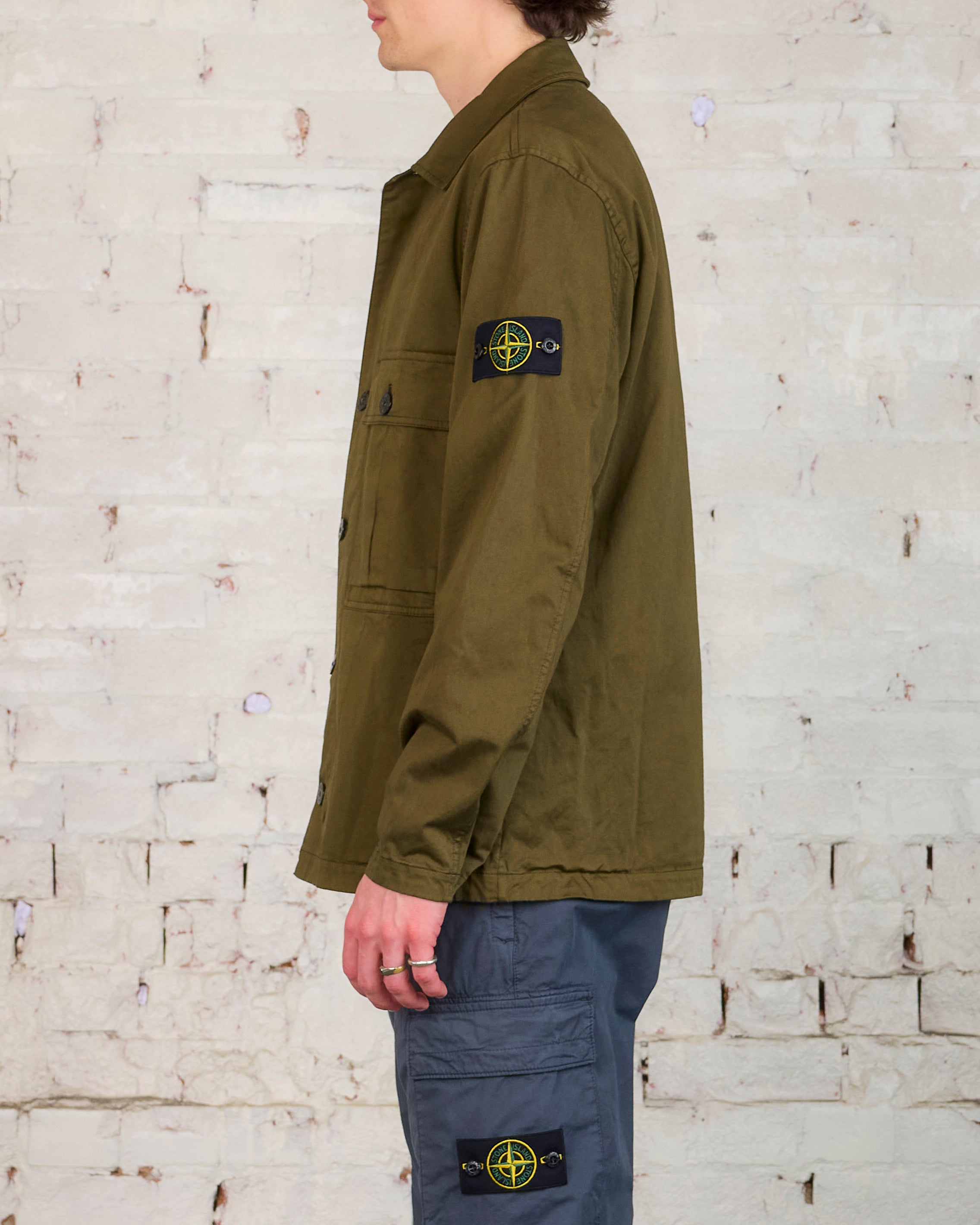 Stone island 2024 overshirt military green