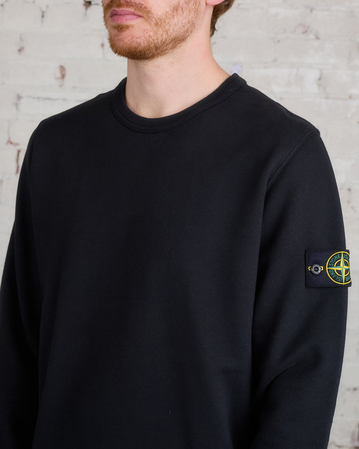 Stone Island Cotton Brush Fleece Crewneck Black