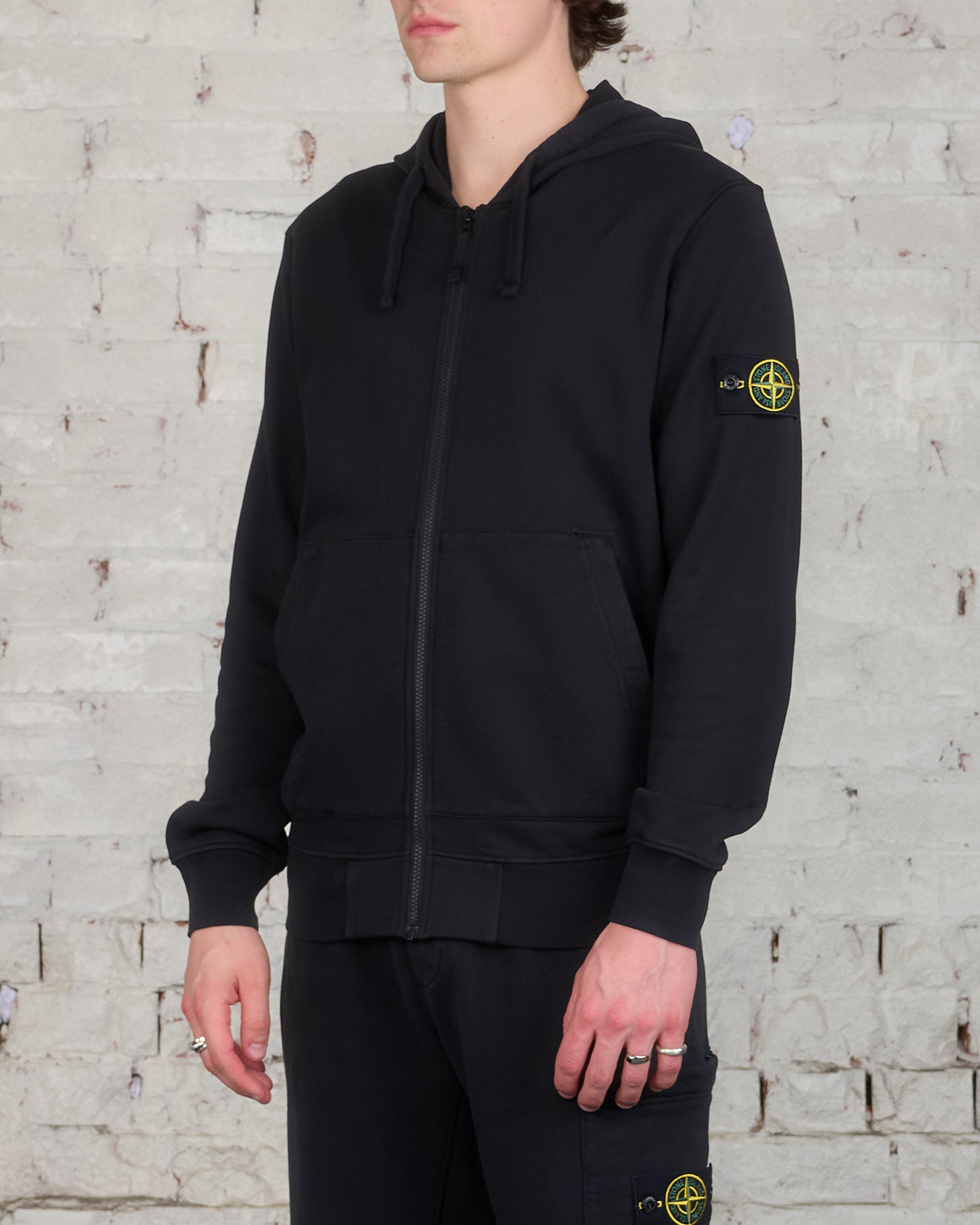 Stone island 2024 zip hoodie black