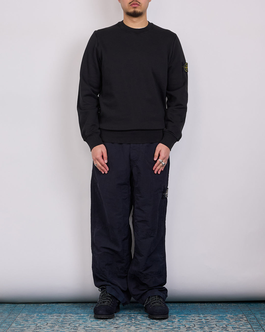 Stone Island Cotton Organic Fleece Crewneck Black