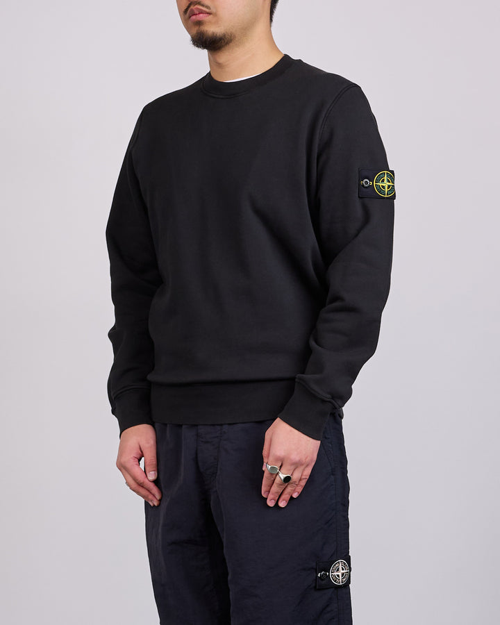 Stone Island Cotton Organic Fleece Crewneck Black