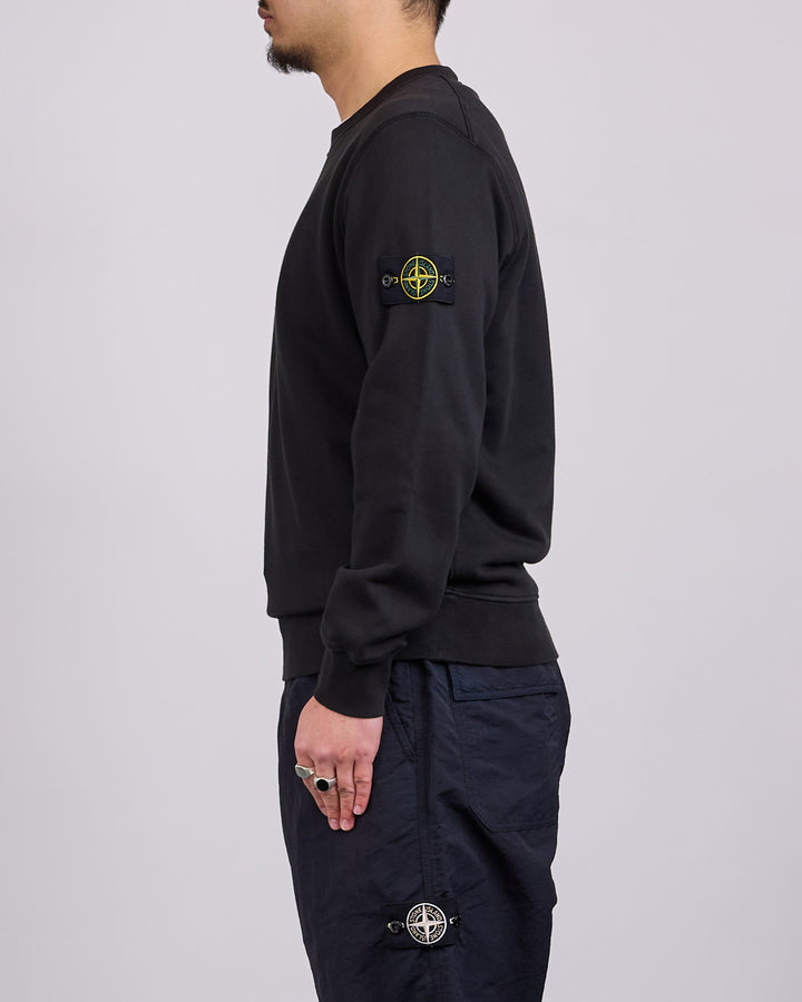 Stone Island Cotton Organic Fleece Crewneck Black