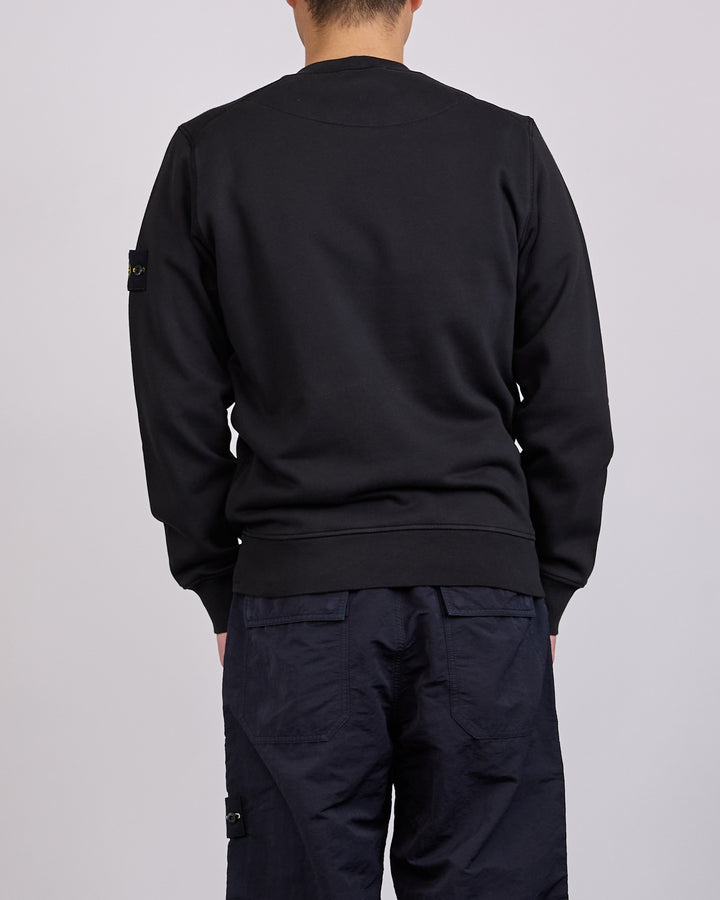 Stone Island Cotton Organic Fleece Crewneck Black