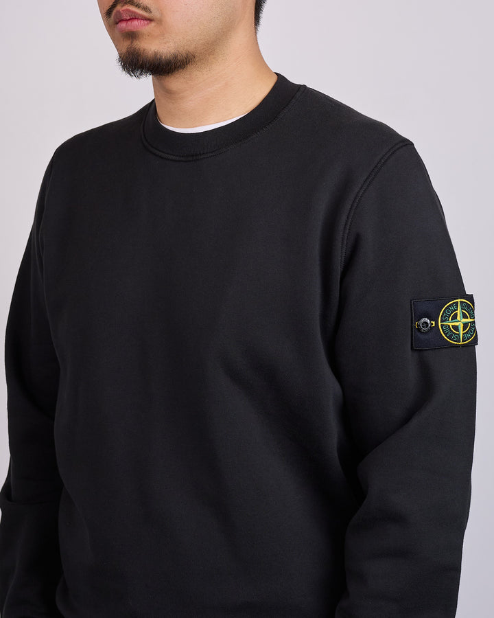 Stone Island Cotton Organic Fleece Crewneck Black