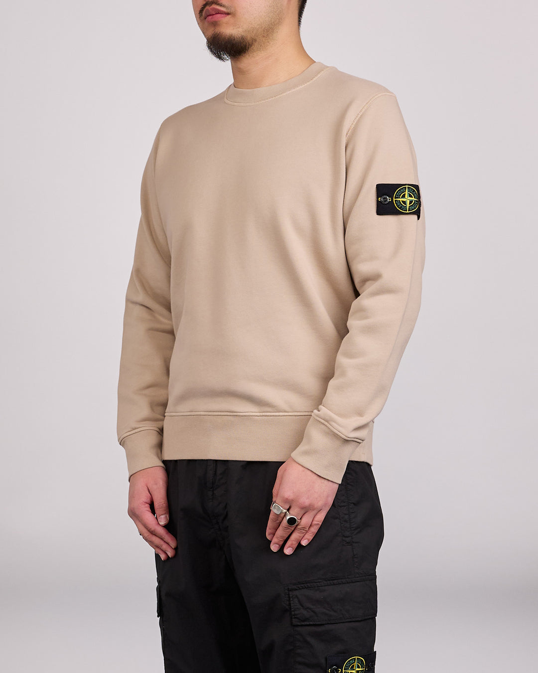 Stone Island Cotton Organic Fleece Crewneck Desert