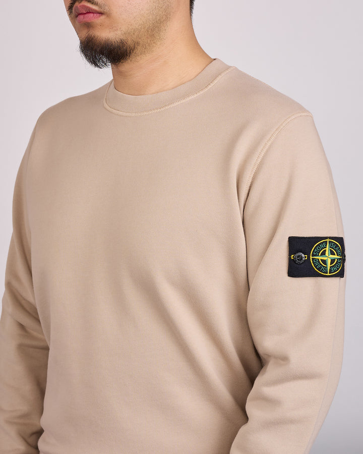 Stone Island Cotton Organic Fleece Crewneck Desert