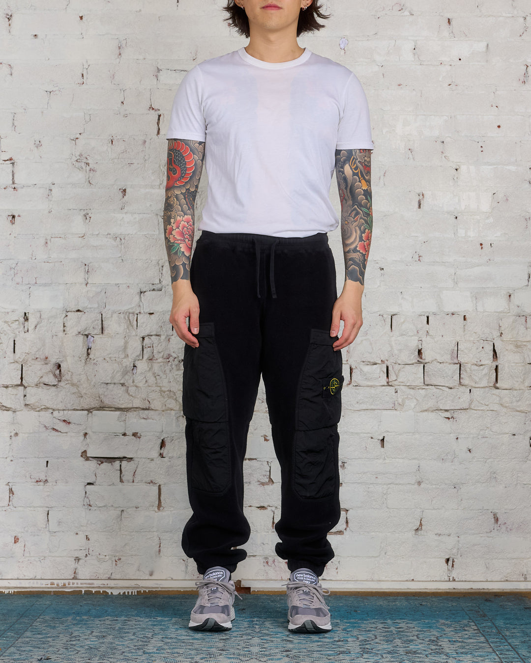 Stone Island Cotton Pile Cargo Pant Black