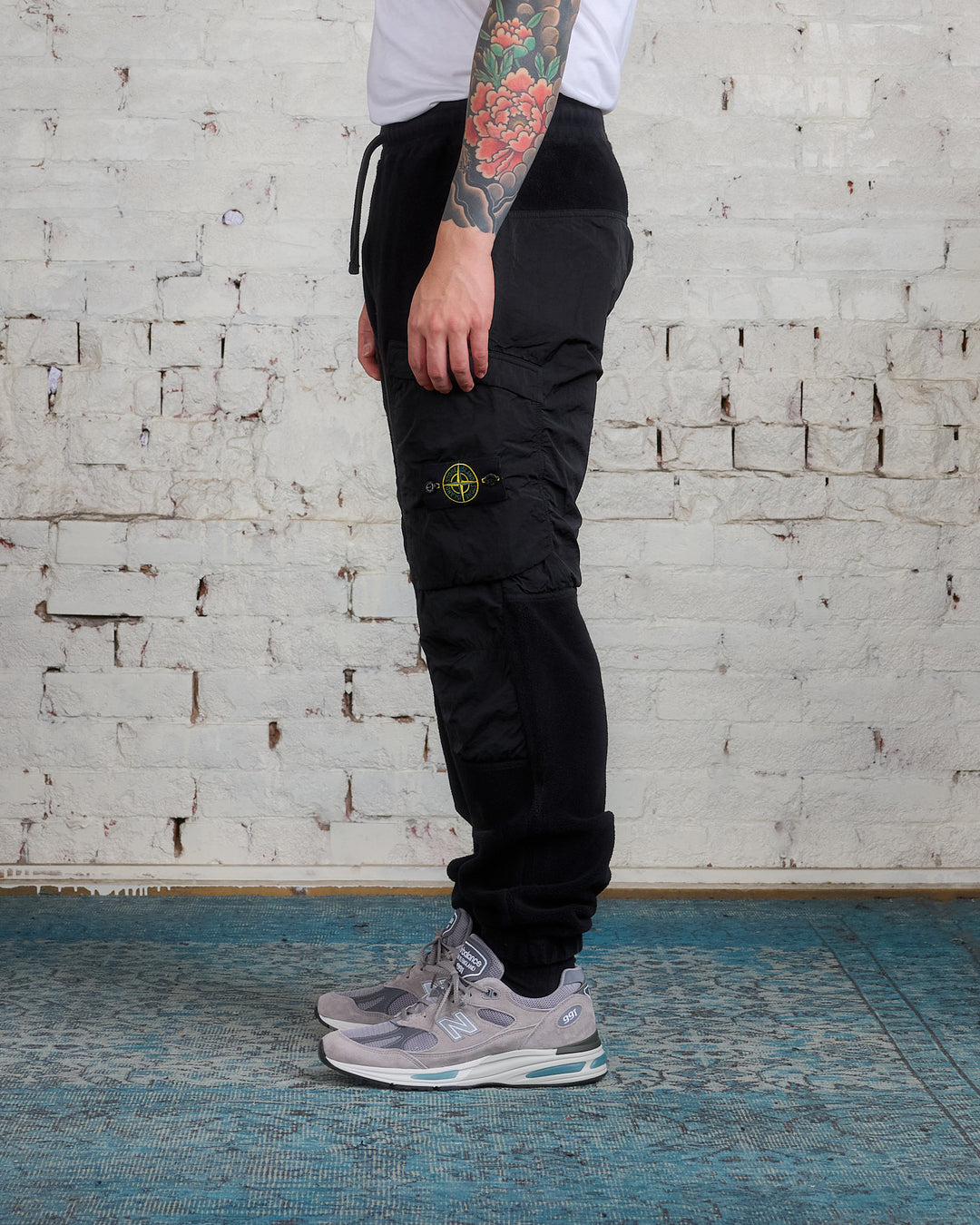 Stone Island Cotton Pile Cargo Pant Black