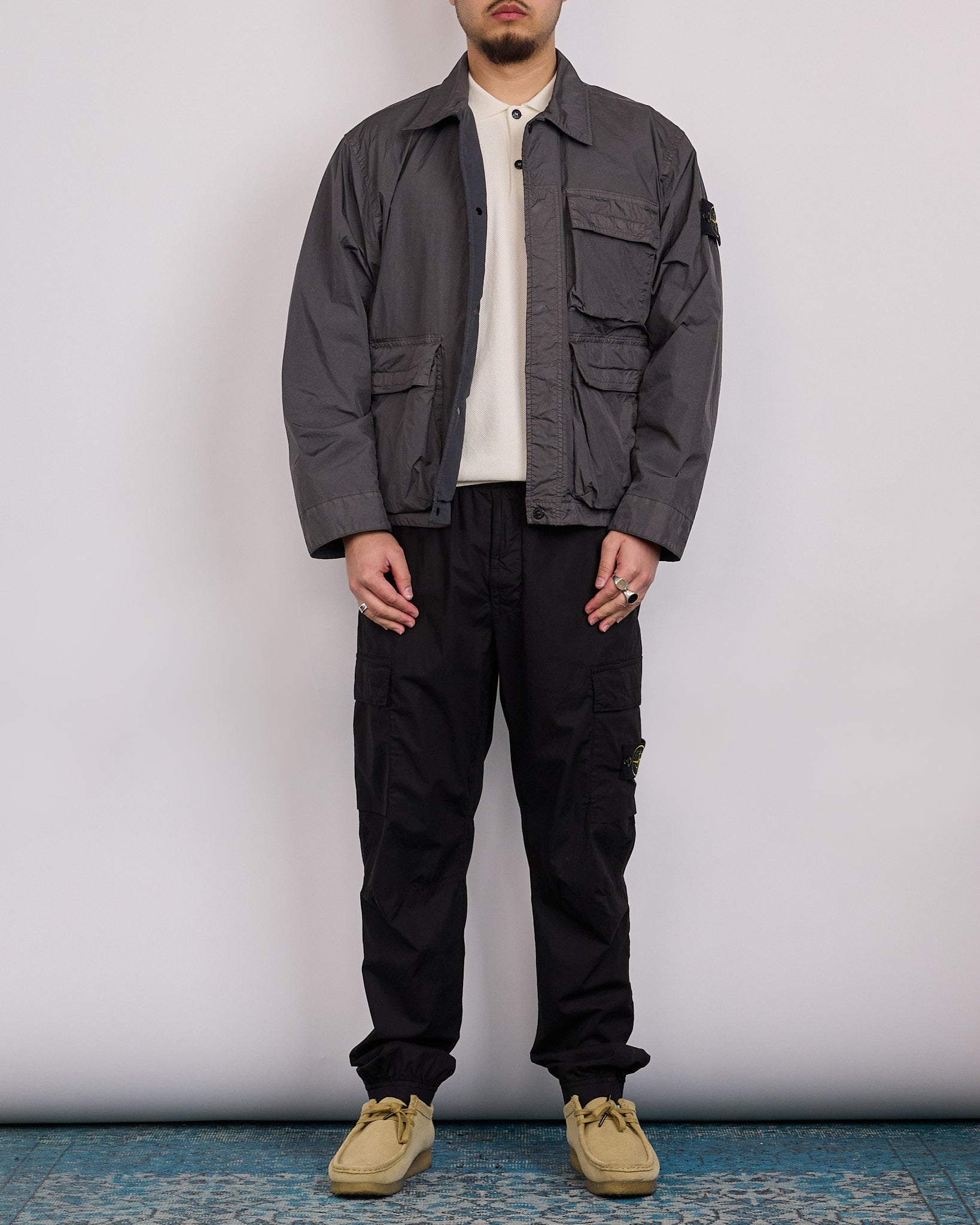 Stone Island Crinkle Reps 3-Pocket Jacket Charcoal – LESS 17