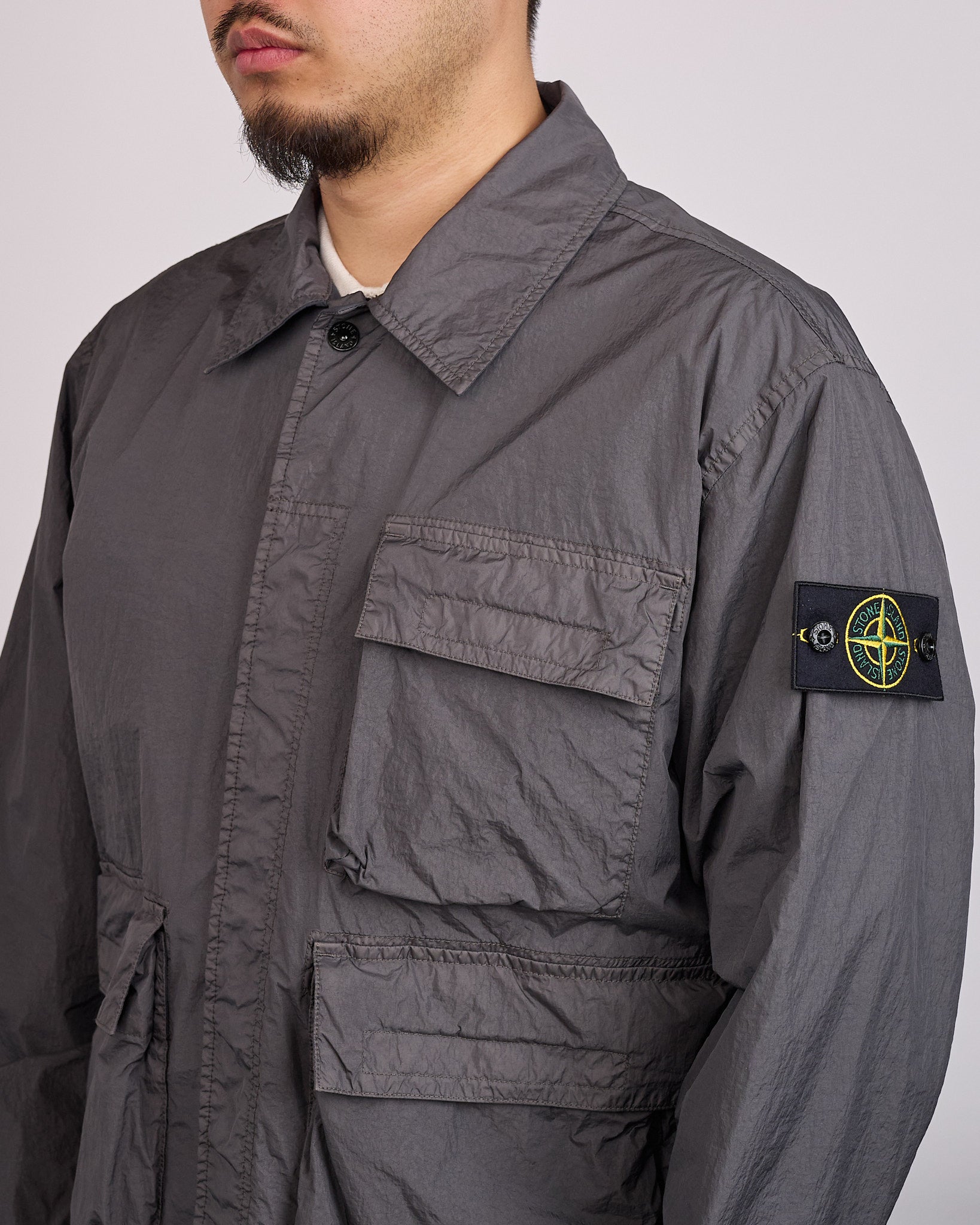 Stone Island Crinkle Reps 3-Pocket Jacket Charcoal – LESS 17