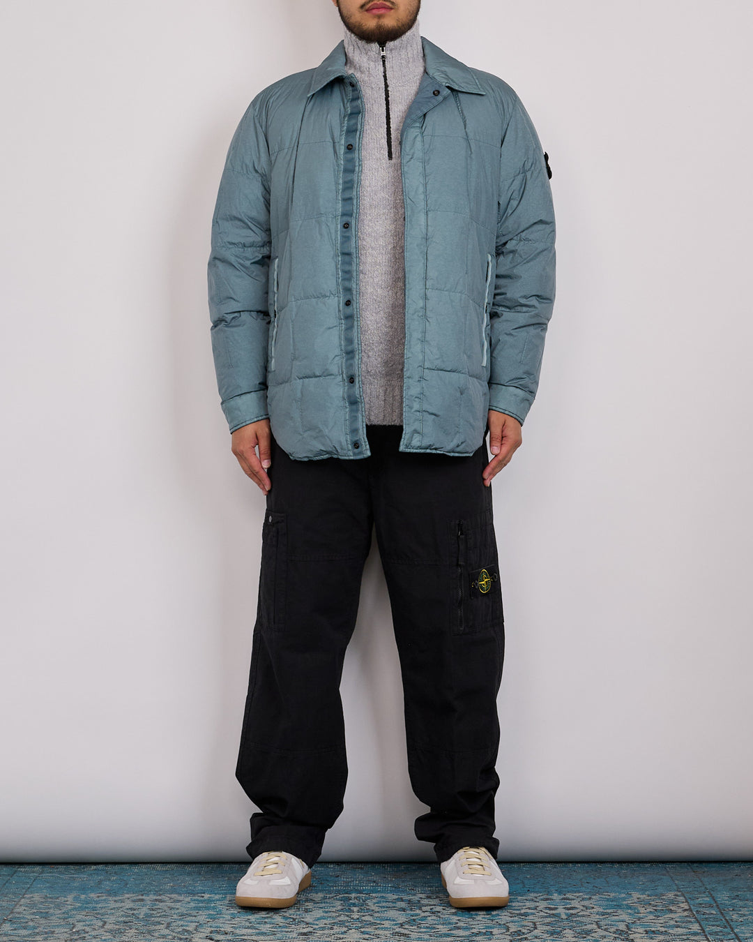 Stone Island Crinkle Reps NY Insulated Jacket Blue Acciaio