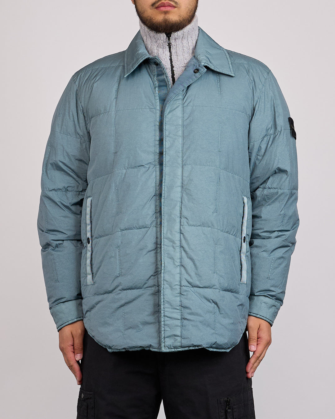 Stone Island Crinkle Reps NY Insulated Jacket Blue Acciaio