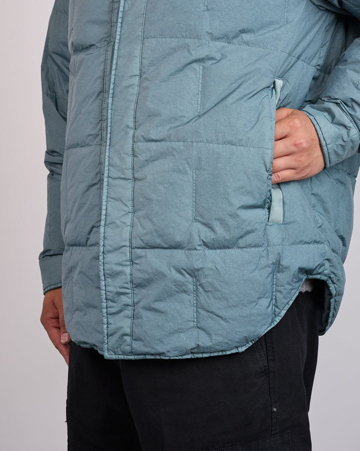 Stone Island Crinkle Reps NY Insulated Jacket Blue Acciaio