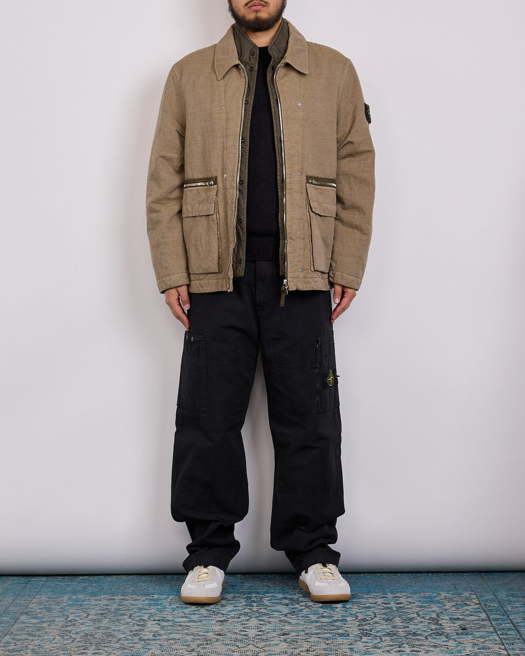 Stone Island Diagonal Cotton Field Jacket Biscuit