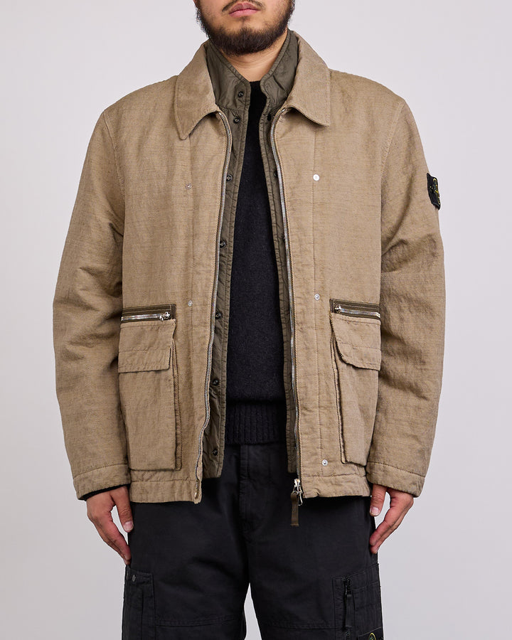 Stone Island Diagonal Cotton Field Jacket Biscuit
