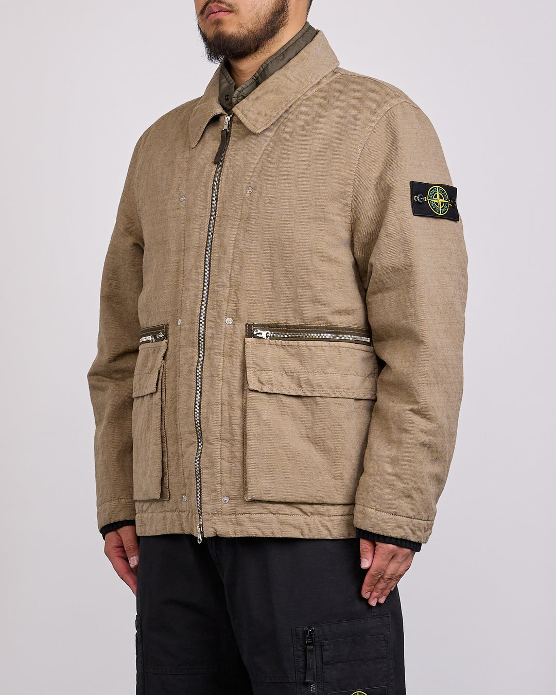 Stone Island Diagonal Cotton Field Jacket Biscuit