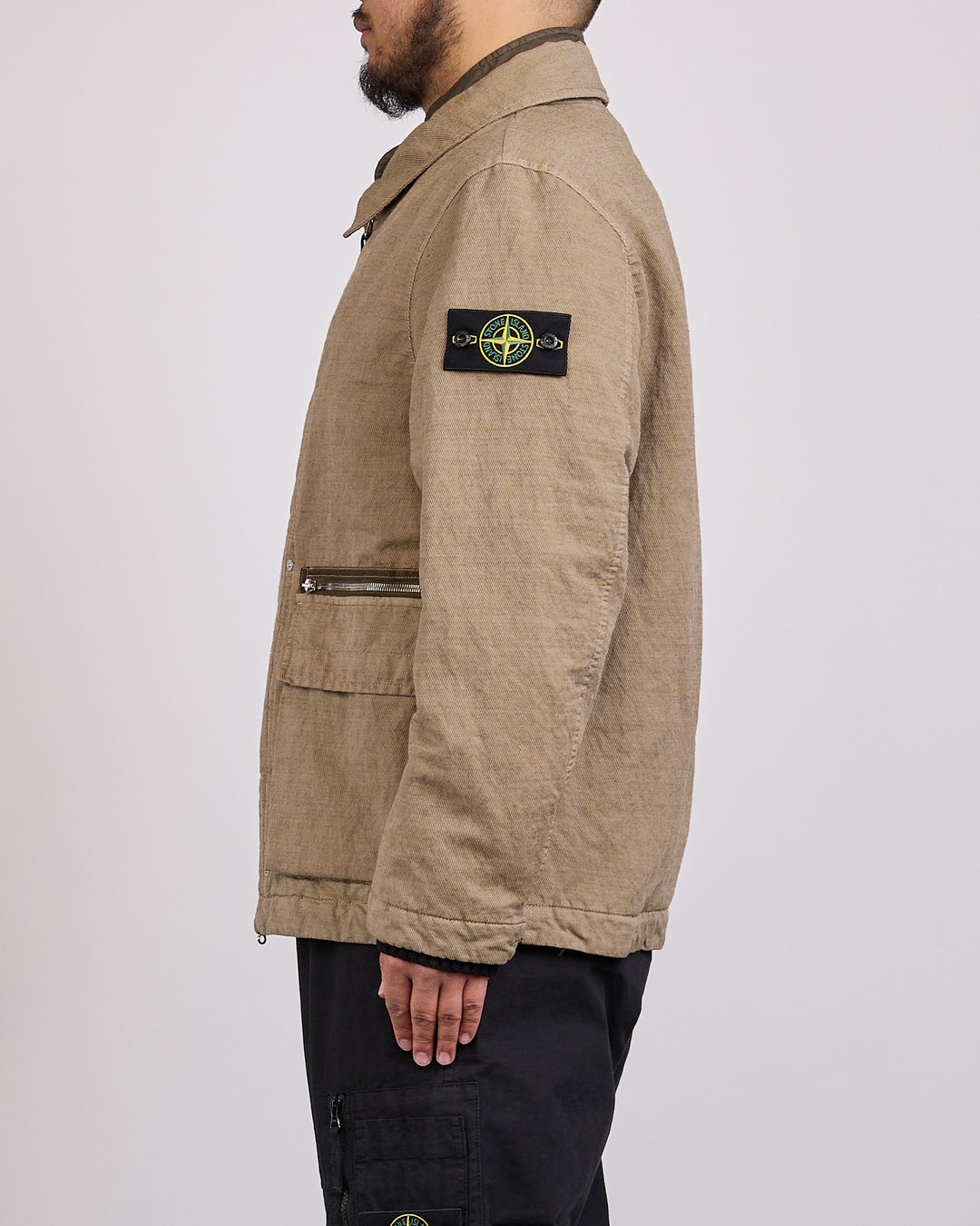 Stone Island Diagonal Cotton Field Jacket Biscuit