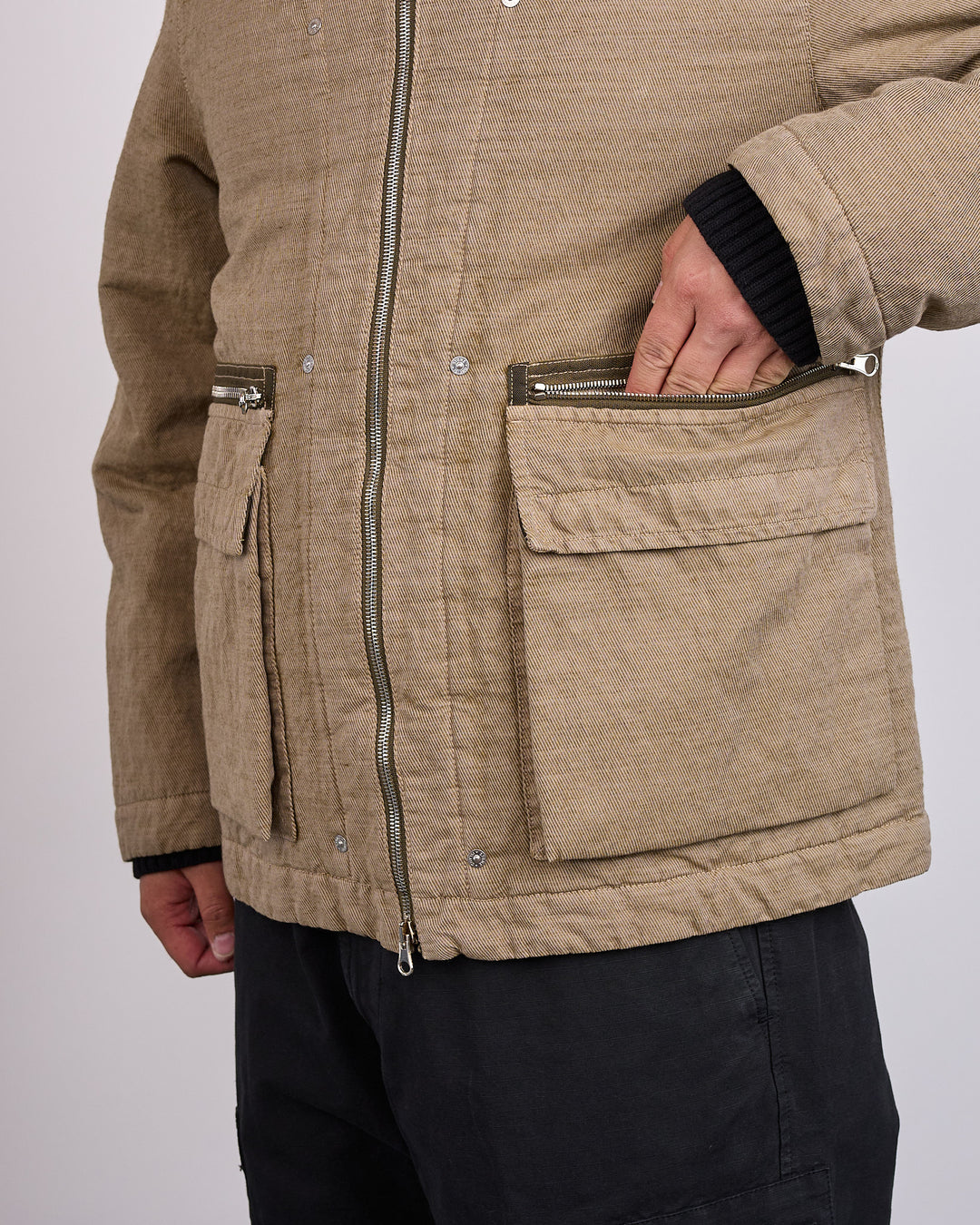 Stone Island Diagonal Cotton Field Jacket Biscuit