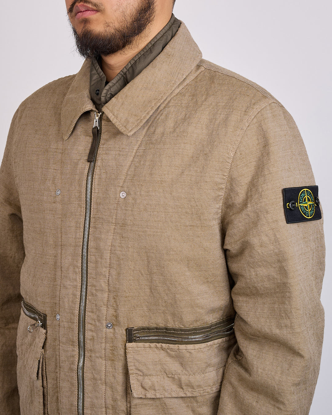 Stone Island Diagonal Cotton Field Jacket Biscuit