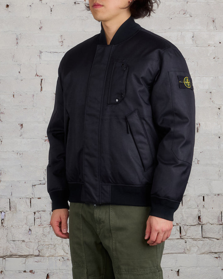 Stone Island Down Deep Wave Bomber Jacket Black