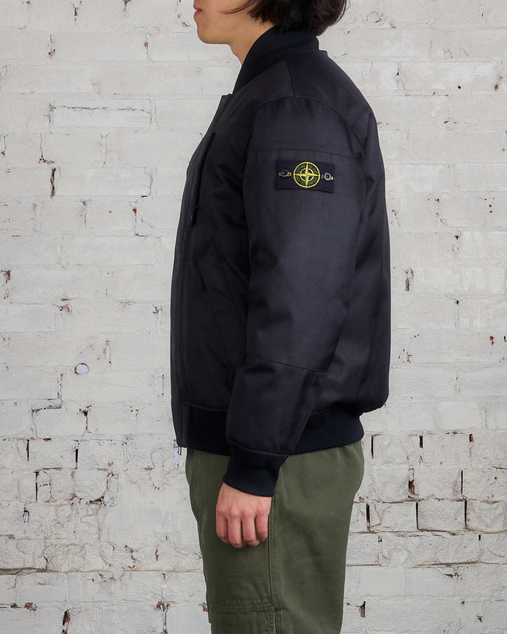 Stone Island Down Deep Wave Bomber Jacket Black