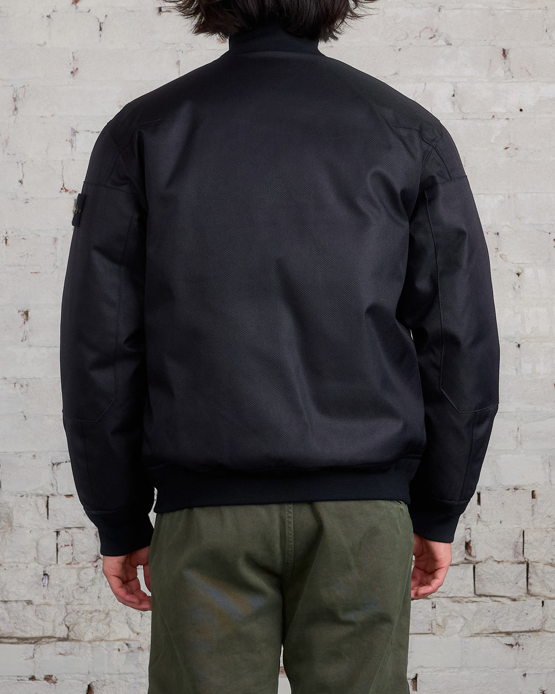 Stone Island Down Deep Wave Bomber Jacket Black