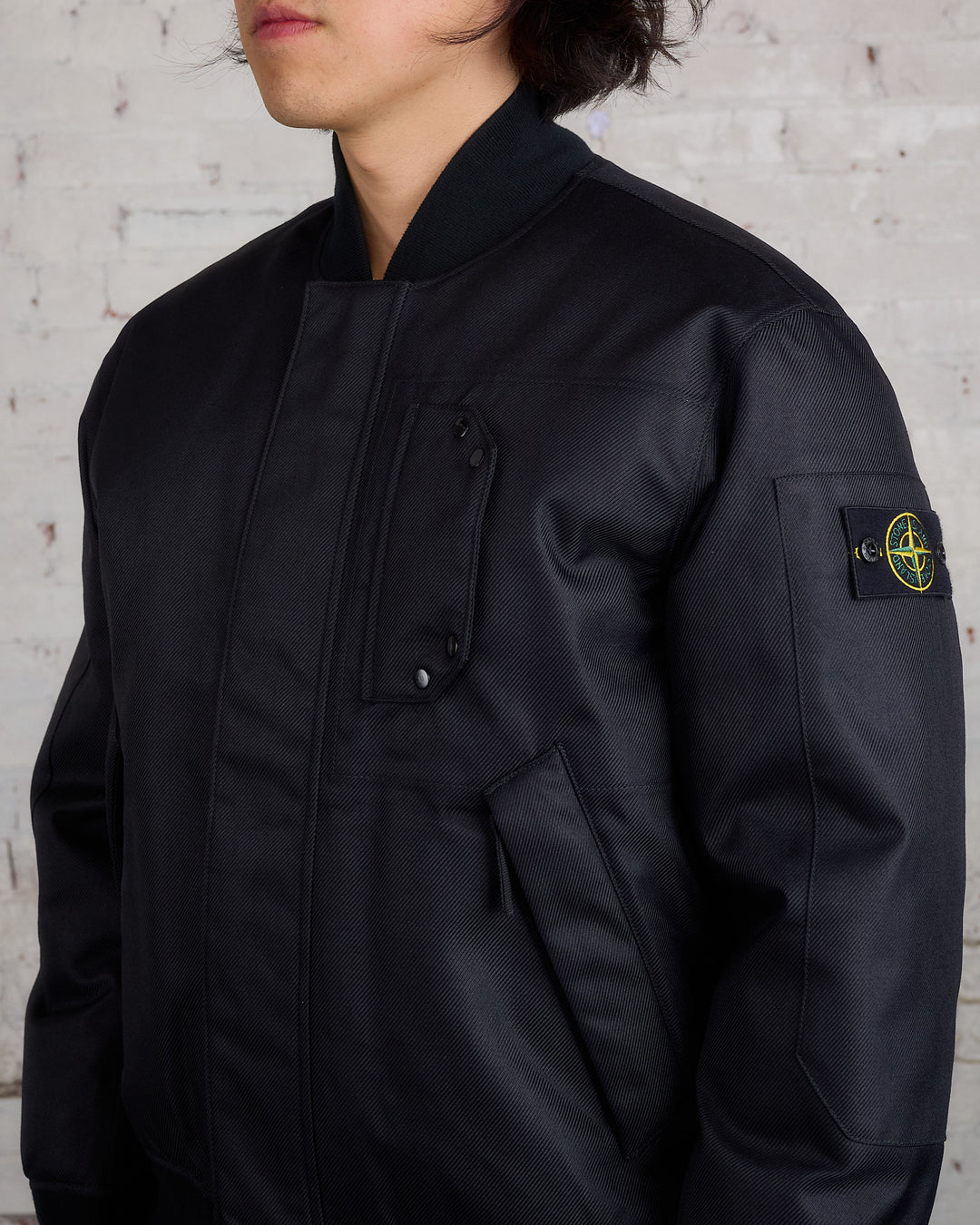 Stone Island Down Deep Wave Bomber Jacket Black