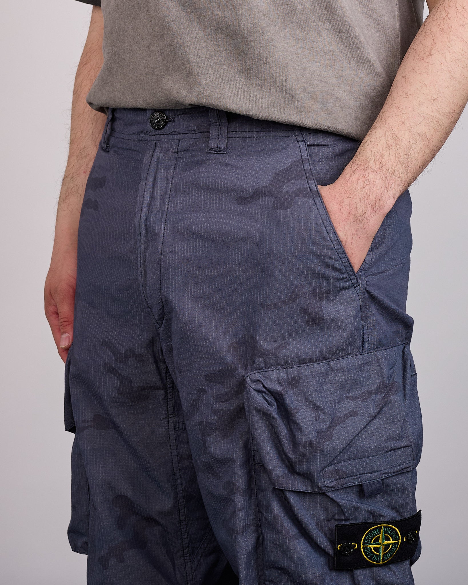 Stone Island Faded Camo Ripstop-TC Cargo Pant Dark Blue – LESS 17