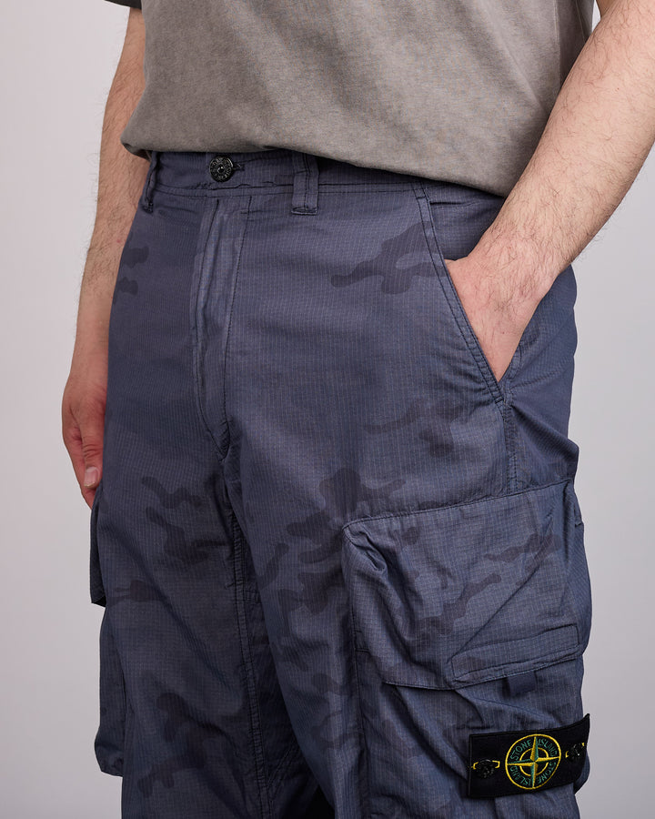 Stone Island Faded Camo Ripstop-TC Cargo Pant Dark Blue