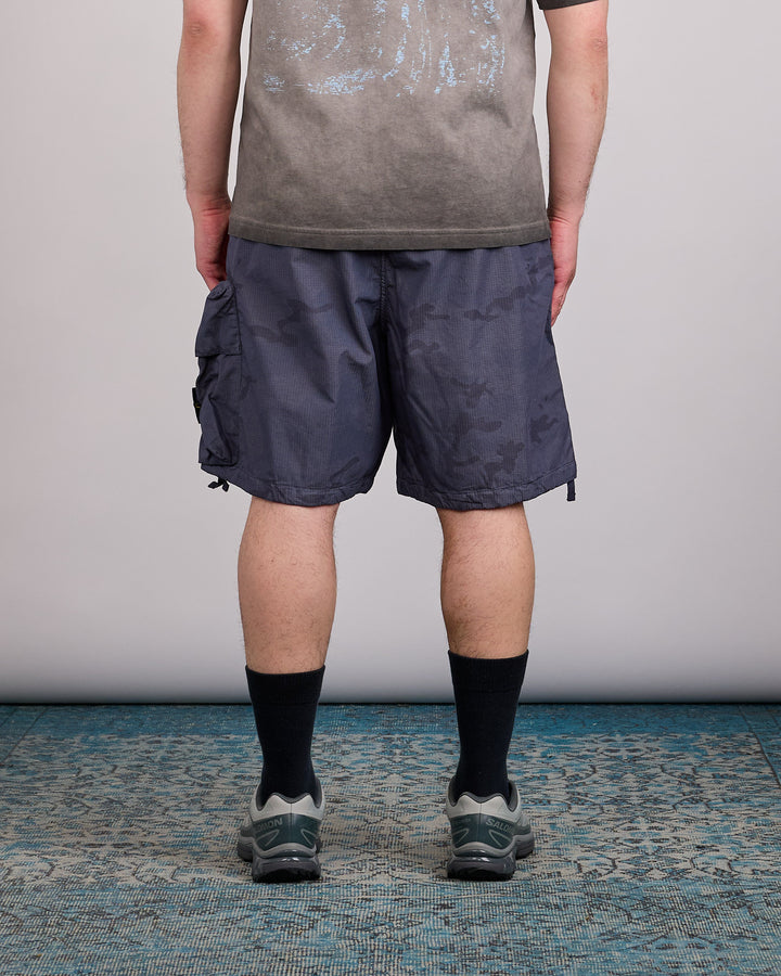 Stone Island Faded Camo Ripstop-TC Cargo Short Dark Blue