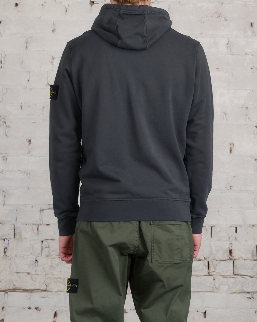 Stone Island GD Cotton Fleece Hoodie Lead Grey