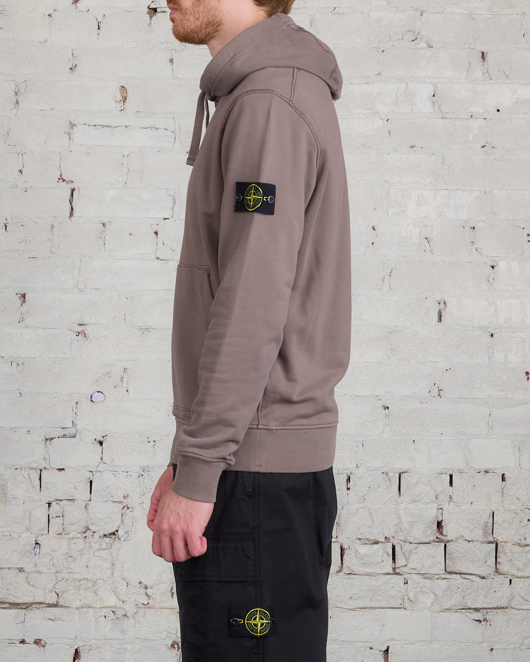 Stone Island GD Cotton Fleece Hoodie Walnut