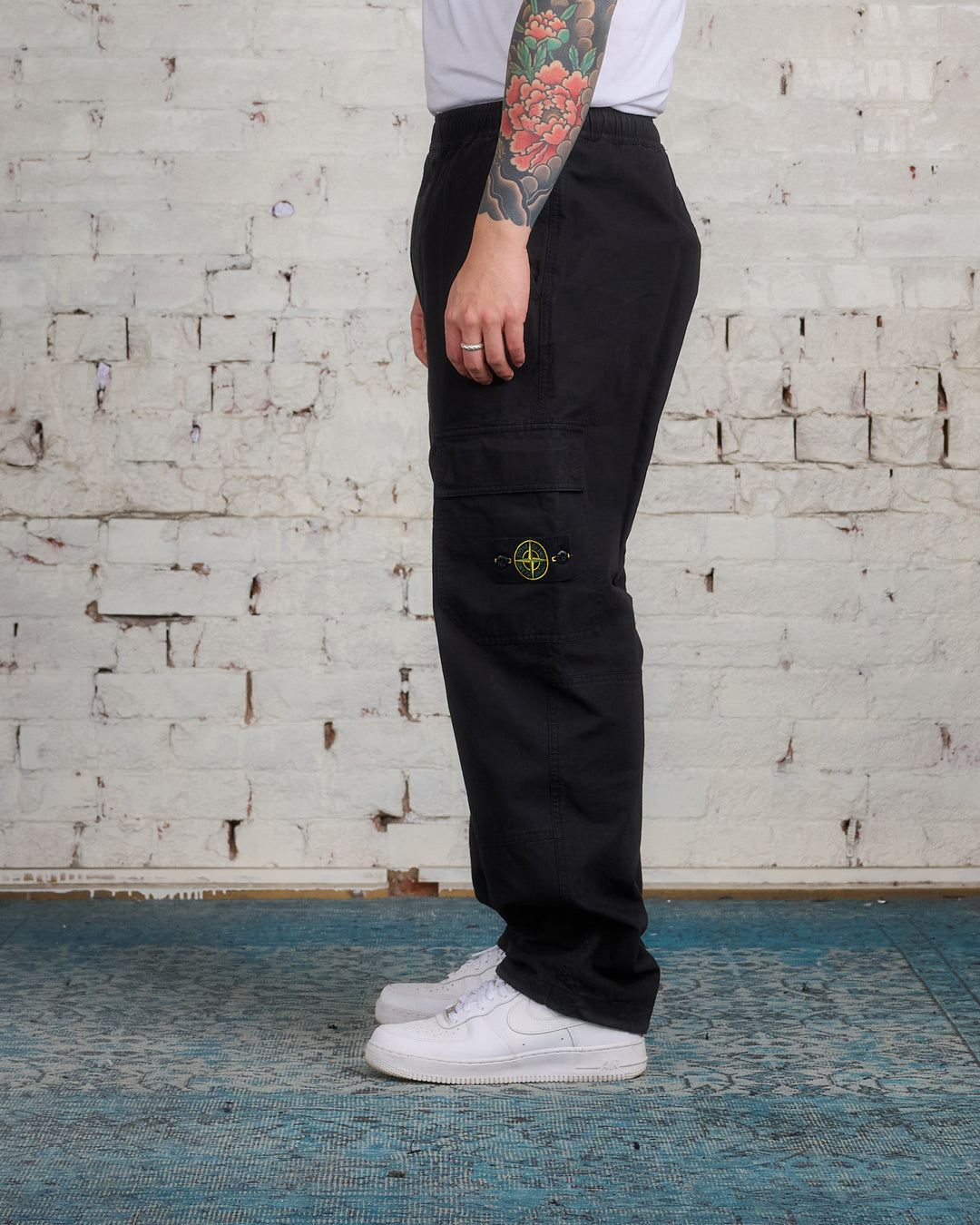 Stone Island GD Cotton Ripstop Cargo Pant Black